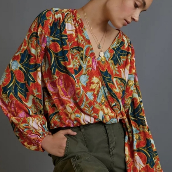 Anthropologie Tops - Anthologies Adeline Surplice Blouse